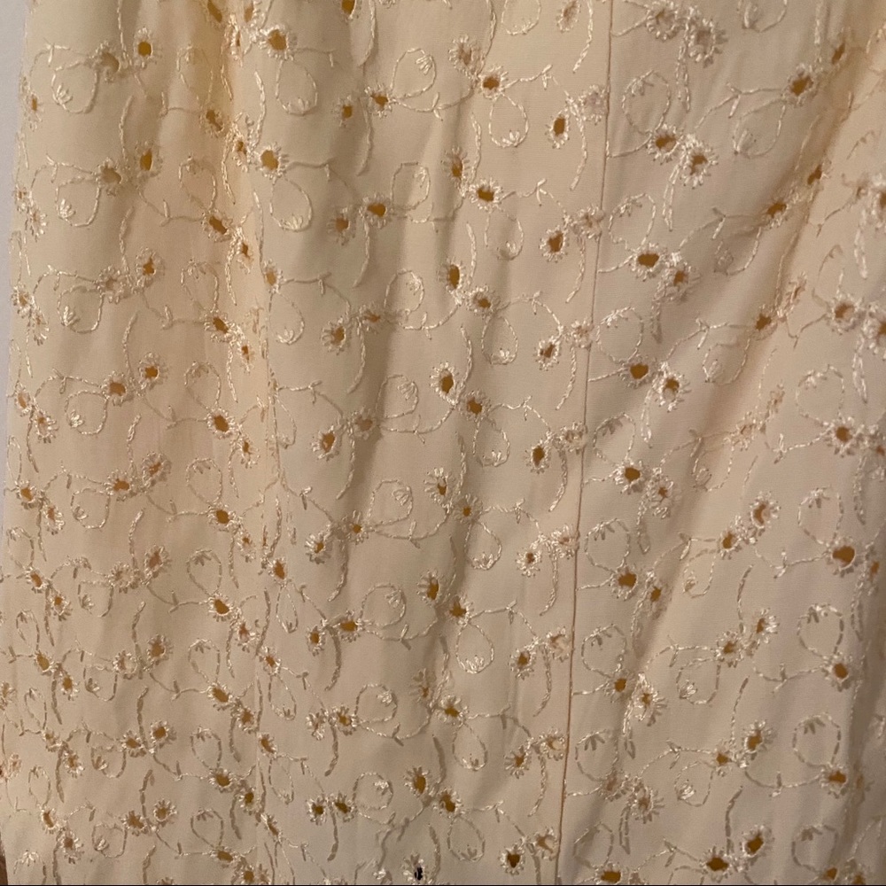 VINTAGE Pale Yellow Eyelet Maxi Dress - Picture 10 of 14